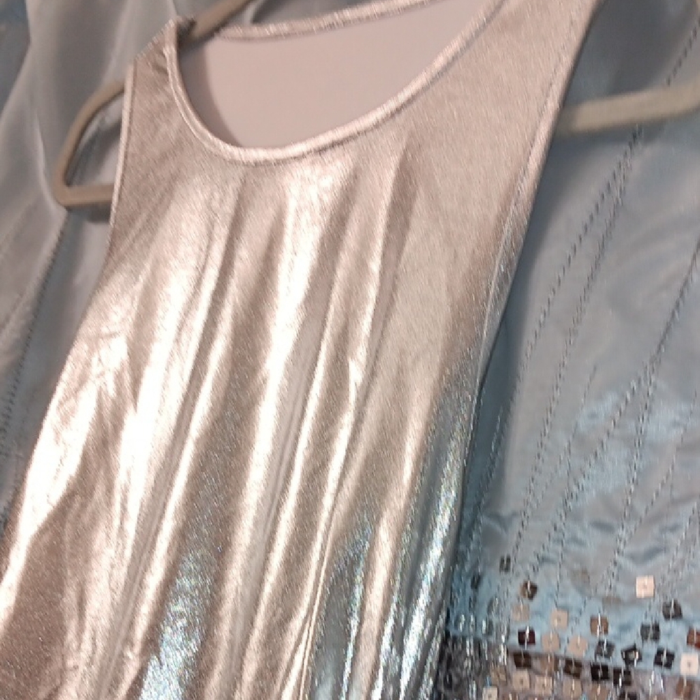 Stretchy Glamorous Silver Metallic Dress